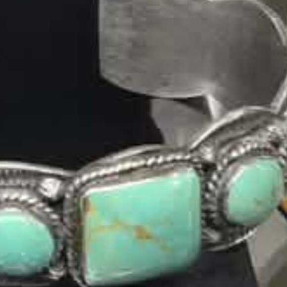Signed CD Sterling Vintage Navajo turquoise cuff bracelet - Picture 3 of 6